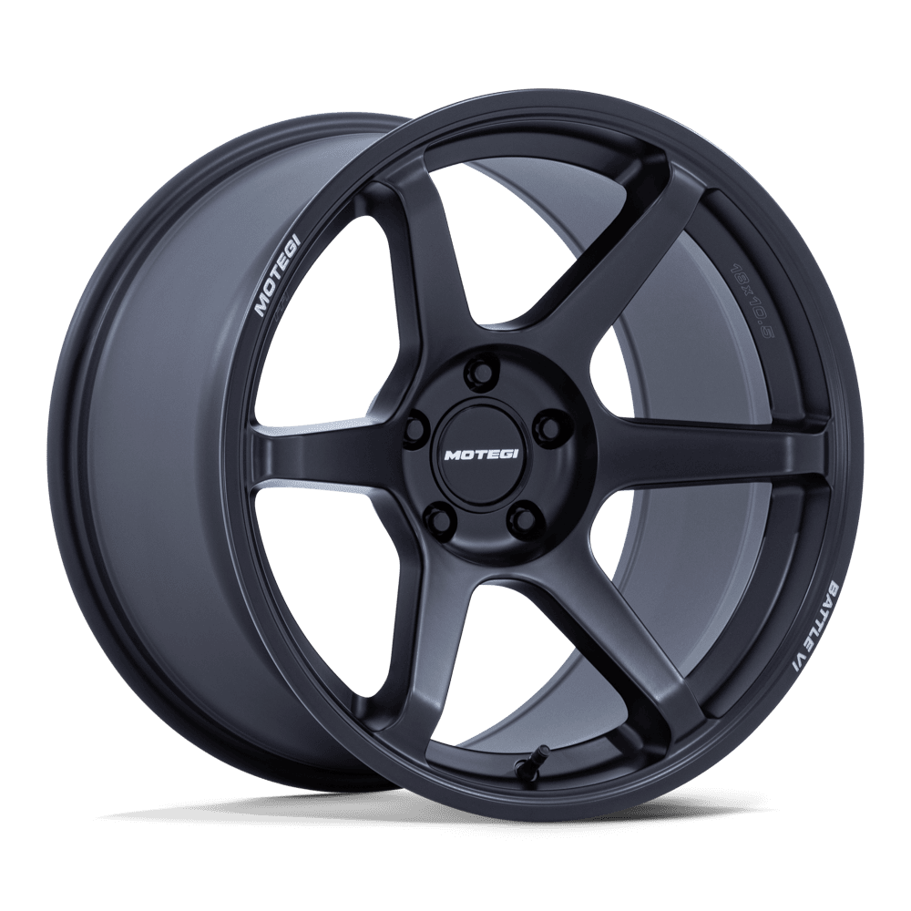 Motegi Racing MR160 Battle VI Matte Blackbird Metallic Wheels, Flow Formed, Aluminum