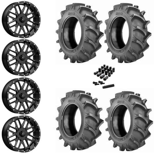 20" MSA Bandit M35 Black Milled UTV Rims & 33" BKT TR171 Tires 6 Ply Mounted