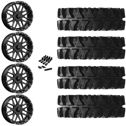 18" MSA Bandit M35 Black Milled UTV Rims & 32" EFX MotoSlayer Tires 6 Ply Mounted