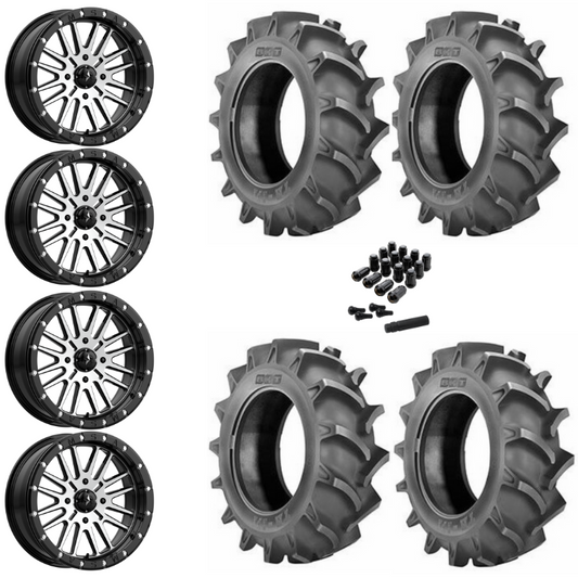 16" MSA Brute M37 Beadlock Black Machined UTV Rims & 31" BKT TR171 Tires 6 Ply Mounted