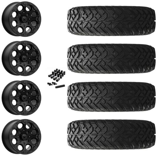 14" MSA Cannon M44 Beadlock Black UTV Rims & 32" EFX Gripper R/T-K Tires 10 Ply Mounted