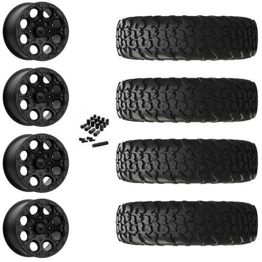 15" MSA Cannon M44 Beadlock Black UTV Rims & 33" EFX MotoVator R/T Tires 8 Ply Mounted