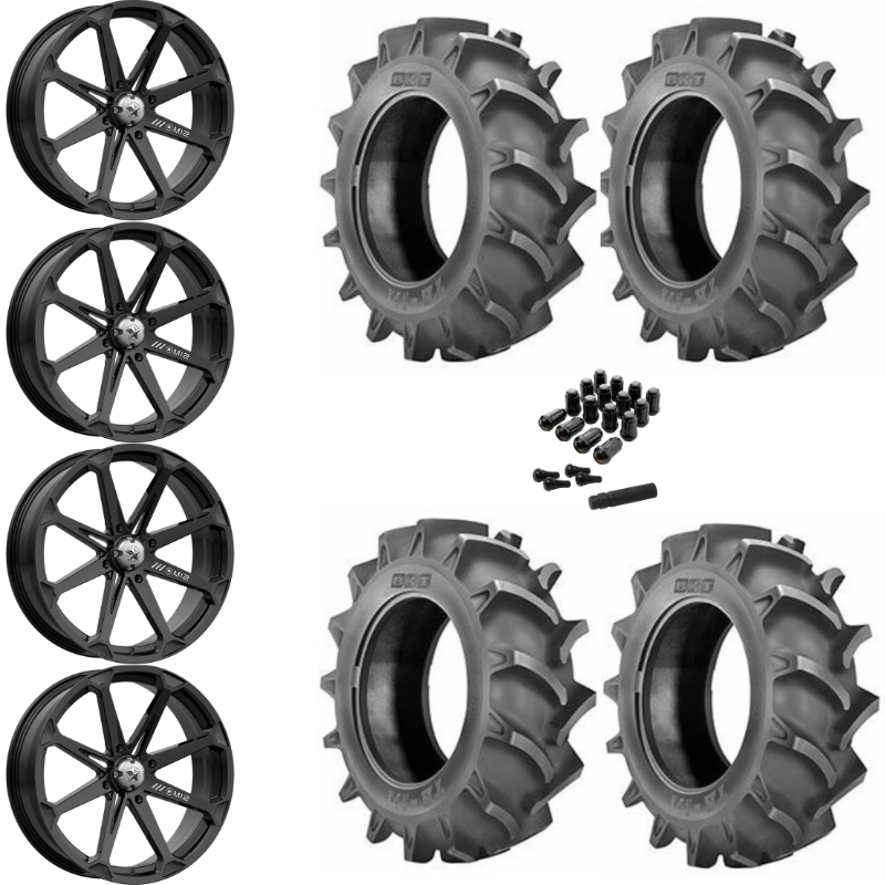 14" MSA Diesel M12 Black UTV Rims & 30" BKT TR171 Tires 6 Ply Mounted