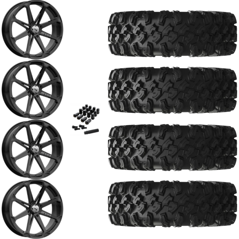 15" MSA Diesel M12 Black UTV Rims & 35" EFX MotoRavage XL Tires 8 Ply Mounted