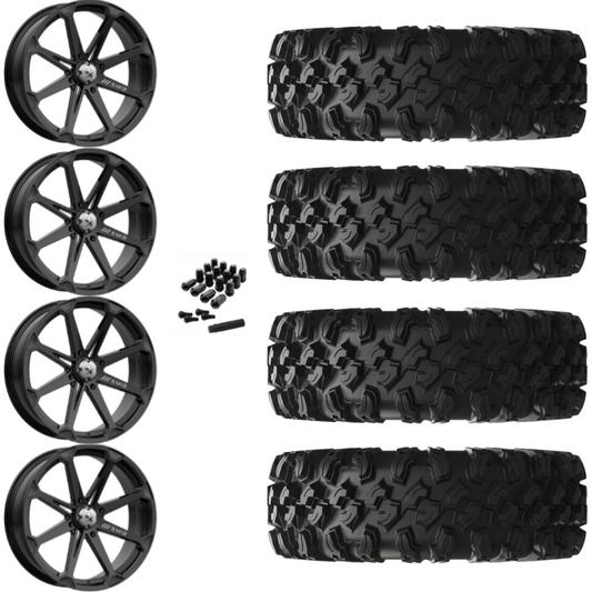 14" MSA Diesel M12 Black UTV Rims & 30" EFX MotoRavage XL Tires 8 Ply Mounted