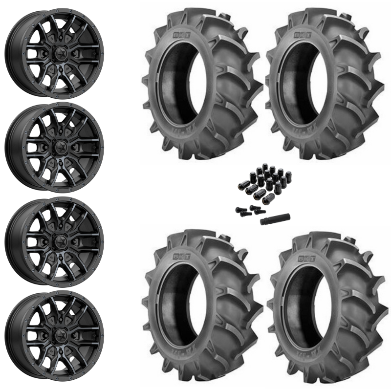 20" MSA Fang M43 Black UTV Rims & 33" BKT TR171 Tires 6 Ply Mounted