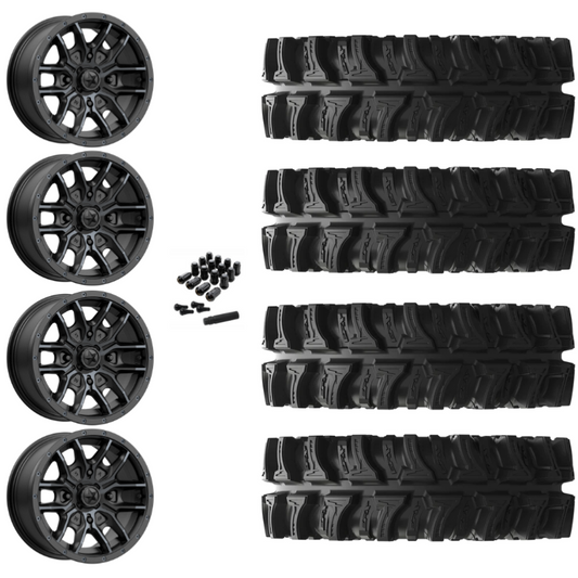 20" MSA Fang M43 Black UTV Rims & 35" EFX MotoSlayer Tires 6 Ply Mounted