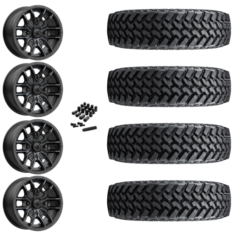 15" MSA Fang M43 Black UTV Rims & 33" Nitto Trail Grappler SxS Tires 8 Ply Mounted