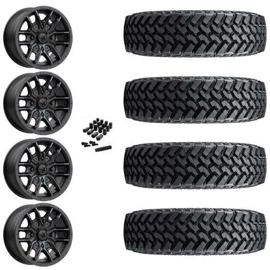 15" MSA Fang M43 Black UTV Rims & 33" Nitto Trail Grappler SxS Tires 8 Ply Mounted