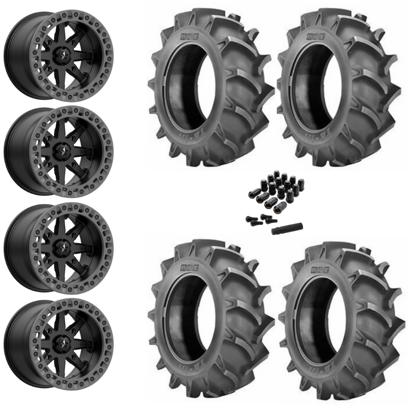 18" MSA Lok2 M31 Beadlock Black & Gray Ring UTV Rims & 33" BKT TR171 Tires 6 Ply Mounted