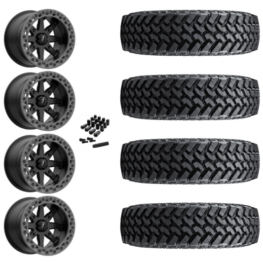 15" MSA Lok2 M31 Beadlock Black & Gray Ring UTV Rims & 33" Nitto Trail Grappler SxS Tires 8 Ply Mounted
