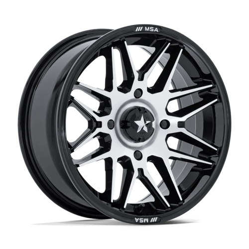 MSA M52 Radar UTV Gloss Black with Machined Face Wheels, Cast Aluminum