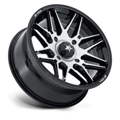 MSA M52 Radar UTV Gloss Black with Machined Face Wheels, Cast Aluminum
