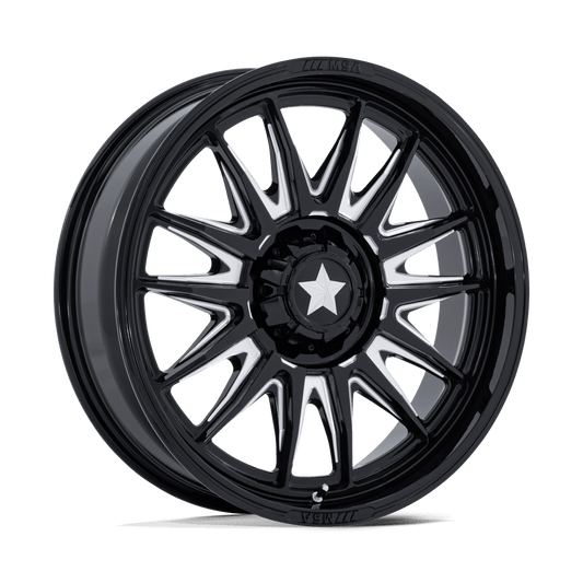 MSA M55 Commander UTV Gloss Black Milled Wheels, Cast Aluminum