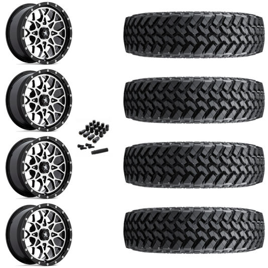 15" MSA Portal M45 Machined UTV Rims & 32" Nitto Trail Grappler SxS Tires 8 Ply Mounted