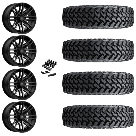 15" MSA Rogue M40 Black UTV Rims & 33" Nitto Trail Grappler SxS Tires 8 Ply Mounted