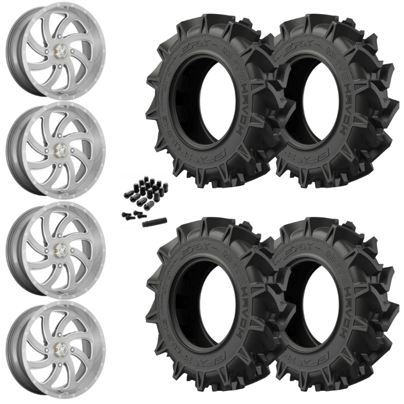 20" MSA Switch M36 Titanium UTV Rims & 35" EFX MotoHavok Tires 6 Ply Mounted