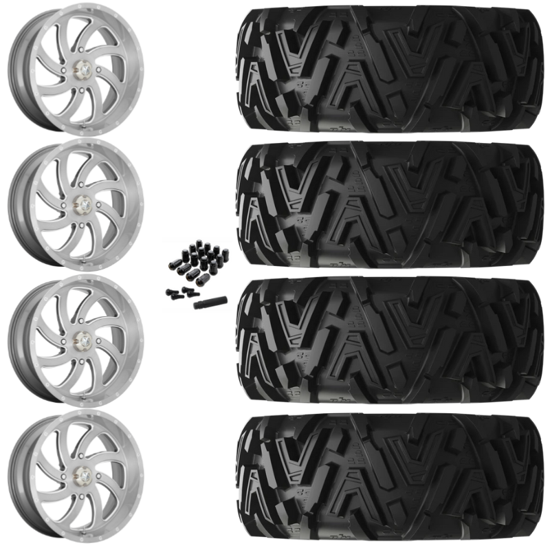 20" MSA Switch M36 Titanium UTV Rims & 34" EFX MotoMTC Tires 6 Ply Mounted