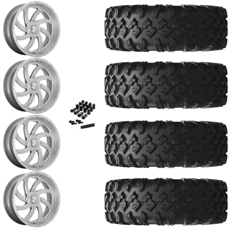 20" MSA Switch M36 Titanium UTV Rims & 35" EFX MotoRavage Tires 8 Ply Mounted