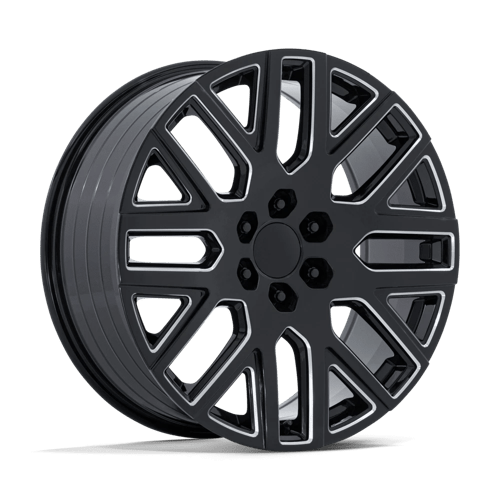 Performance Replicas PR231 Gloss Black Milled Wheels, Cast Aluminum