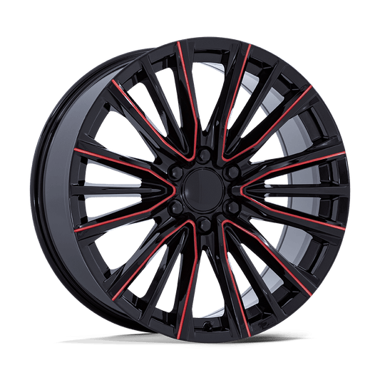 Performance Replicas PR223 Gloss Black Milled Red Wheels