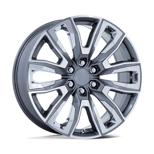 Performance Replicas PR225 Gloss Gunmetal Machined With Chrome Accents Wheels