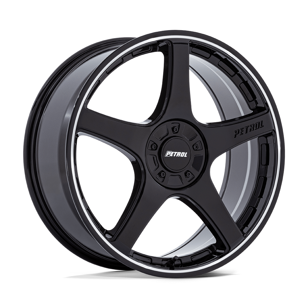 Petrol PE003 P2E Gloss Black with Machined Lip Wheels, Cast Aluminum
