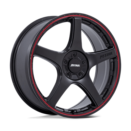 Petrol PE003 P2E Matte Black with Red Lip Wheels, Cast Aluminum