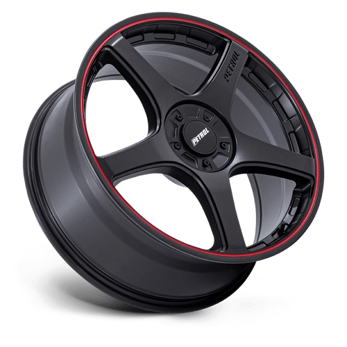 Petrol PE003 P2E Matte Black with Red Lip Wheels, Cast Aluminum