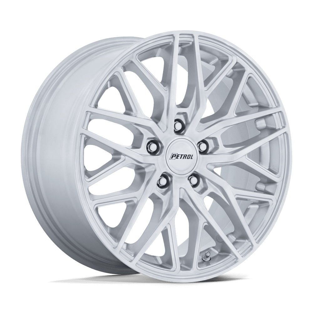 Petrol PE004 P3E Machined Brushed Gloss Silver Wheels, Cast Aluminum