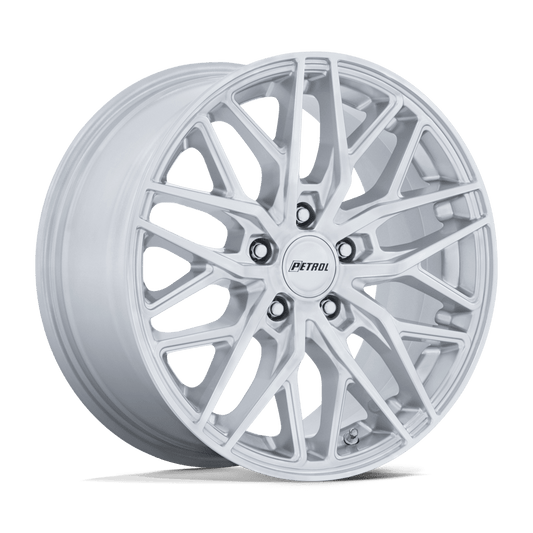 Petrol PE004 P3E Machined Brushed Gloss Silver Wheels, Cast Aluminum