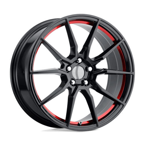 Performance Replicas PR193 Gloss Black Red Machined Wheels