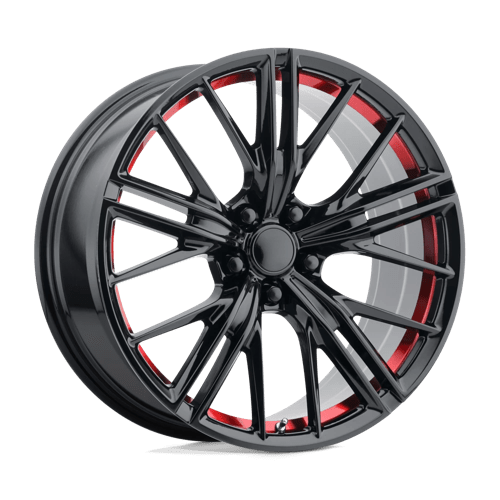 Performance Replicas PR194 Gloss Black Red Machined Wheels