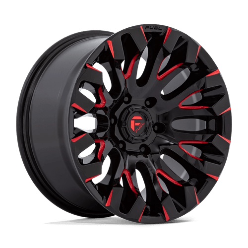 Fuel D829 Quake Gloss Black Milled Red Tint 1-Piece Wheels