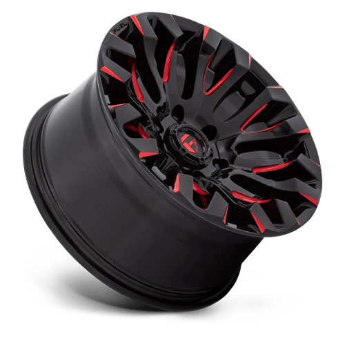 Fuel D829 Quake Gloss Black Milled Red Tint 1-Piece Wheels