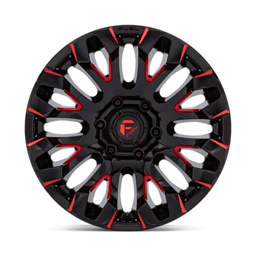 Fuel D829 Quake Gloss Black Milled Red Tint 1-Piece Wheels