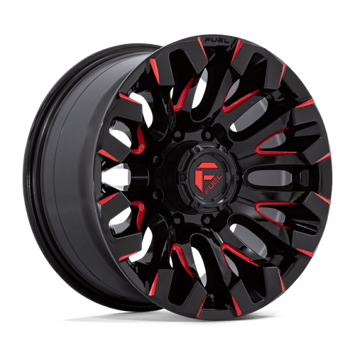 Fuel D829 Quake Gloss Black Milled Red Tint 1-Piece Wheels