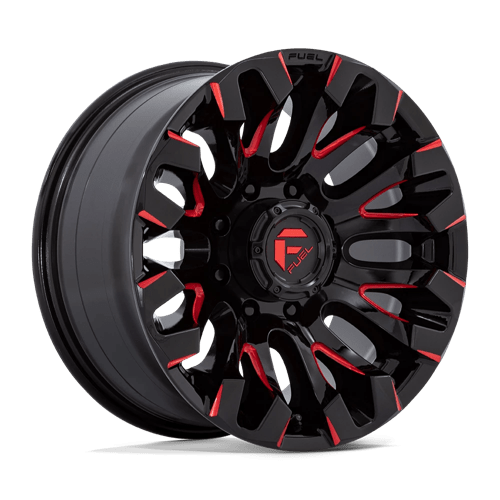 Fuel D829 Quake Gloss Black Milled Red Tint 1-Piece Wheels