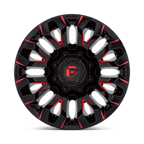 Fuel D829 Quake Gloss Black Milled Red Tint 1-Piece Wheels