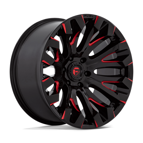 Fuel D829 Quake Gloss Black Milled Red Tint 1-Piece Wheels