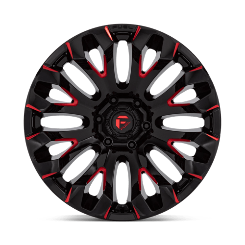 Fuel D829 Quake Gloss Black Milled Red Tint 1-Piece Wheels