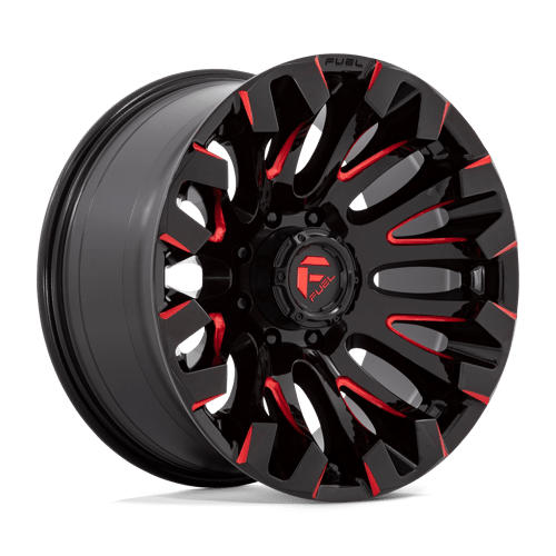 Fuel D829 Quake Gloss Black Milled Red Tint 1-Piece Wheels