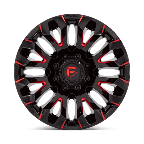 Fuel D829 Quake Gloss Black Milled Red Tint 1-Piece Wheels