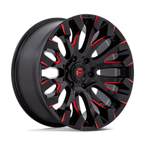 Fuel D829 Quake Gloss Black Milled Red Tint 1-Piece Wheels