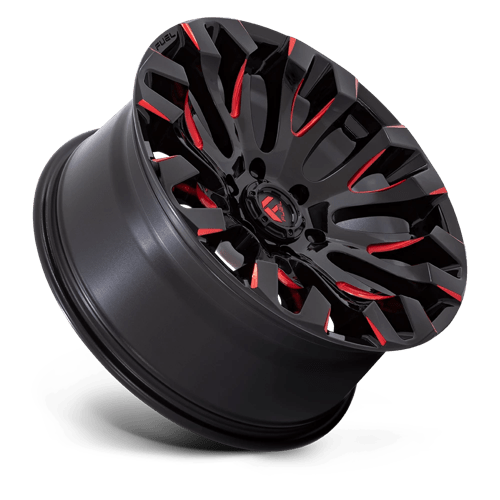 Fuel D829 Quake Gloss Black Milled Red Tint 1-Piece Wheels