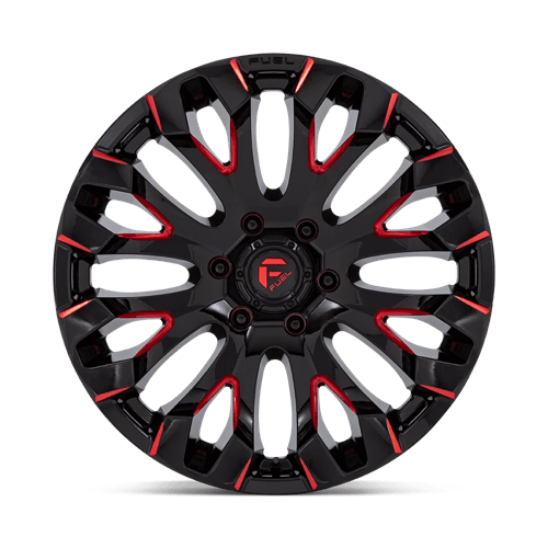 Fuel D829 Quake Gloss Black Milled Red Tint 1-Piece Wheels