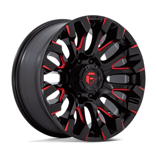 Fuel D829 Quake Gloss Black Milled Red Tint 1-Piece Wheels