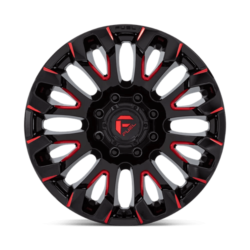 Fuel D829 Quake Gloss Black Milled Red Tint 1-Piece Wheels