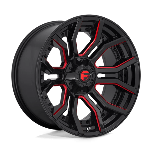 Fuel D712 Rage Gloss Black Red Tinted Clear 1-Piece Wheels