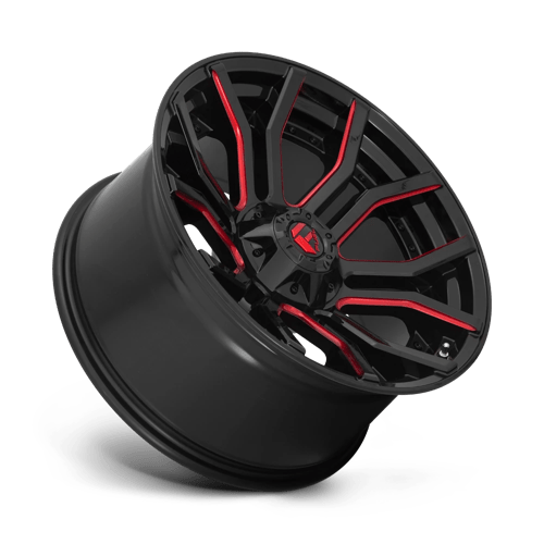 Fuel D712 Rage Gloss Black Red Tinted Clear 1-Piece Wheels